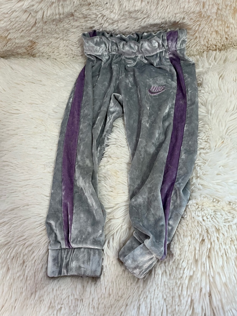 Nike velour pants-Kids 3T-gray and lavender